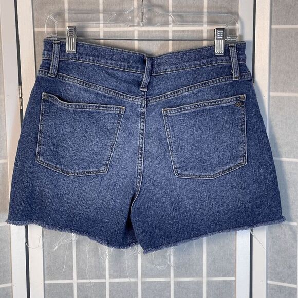 Madewell High-Rise Denim Shorts Raw Hem Modest Blue Casual Size‎ 28 Classic - Picture 4 of 10